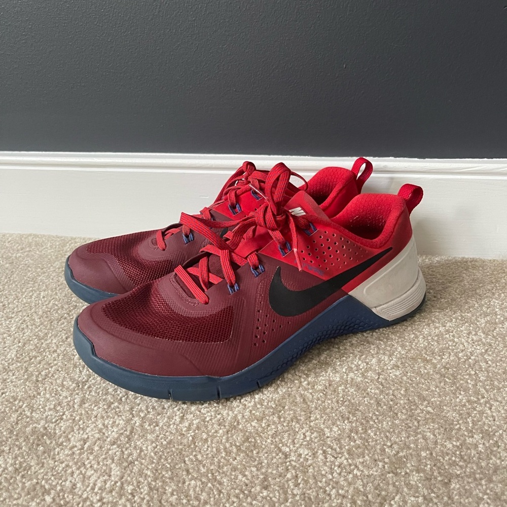 Nike Metcon Red and Blue Athletic Shoes